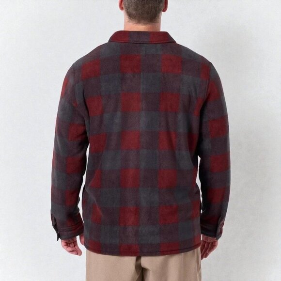 Voyager Mens Full Zip Lined Shirt Jacket Red Gray Plaid Small Warm Outerwear NEW - Picture 4 of 9